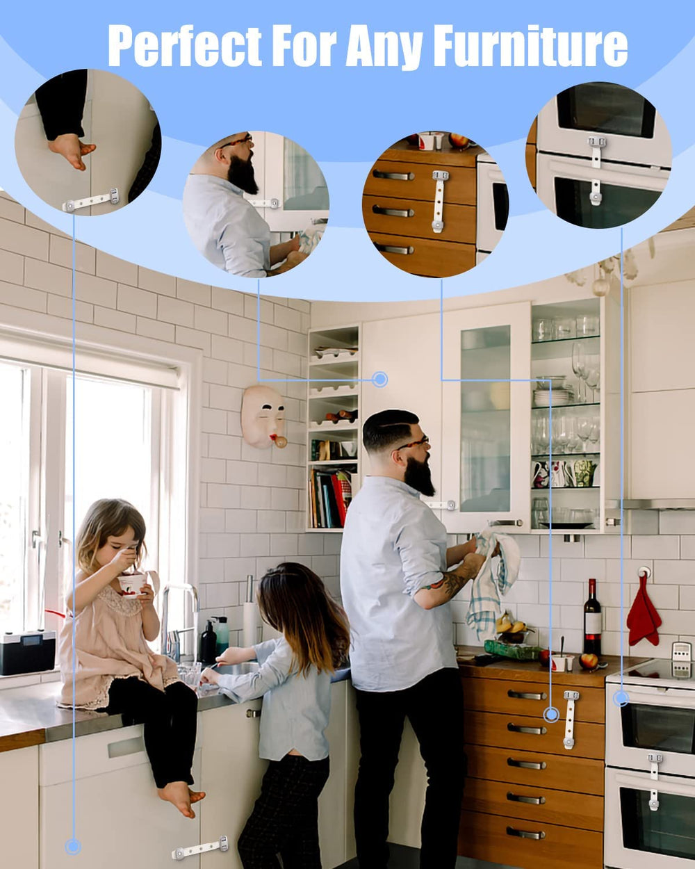 SEQUHITKU child safety lock suitable for fridge and drawers.