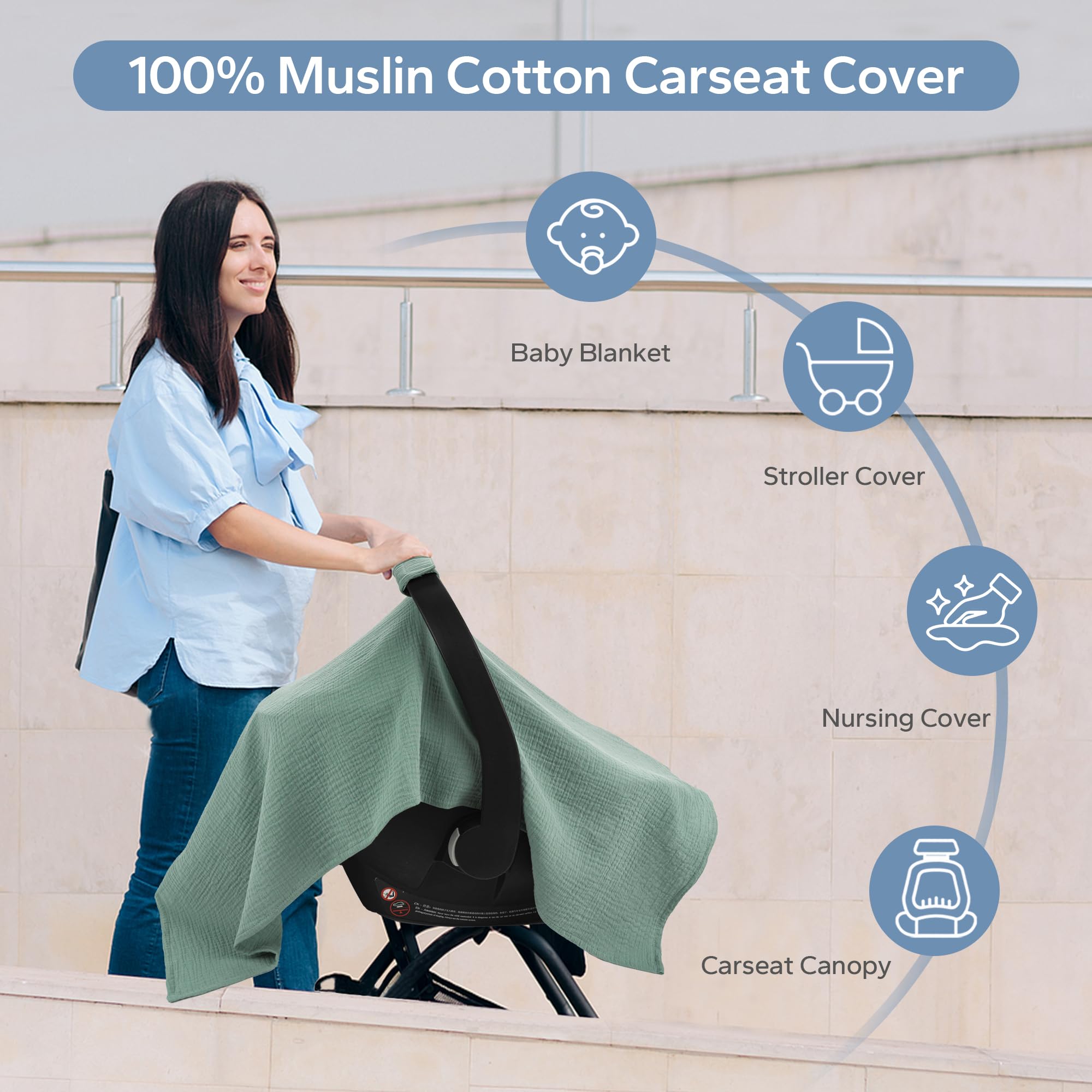 SERAPHY canopy doubles as nursing cover for discreet feeding.