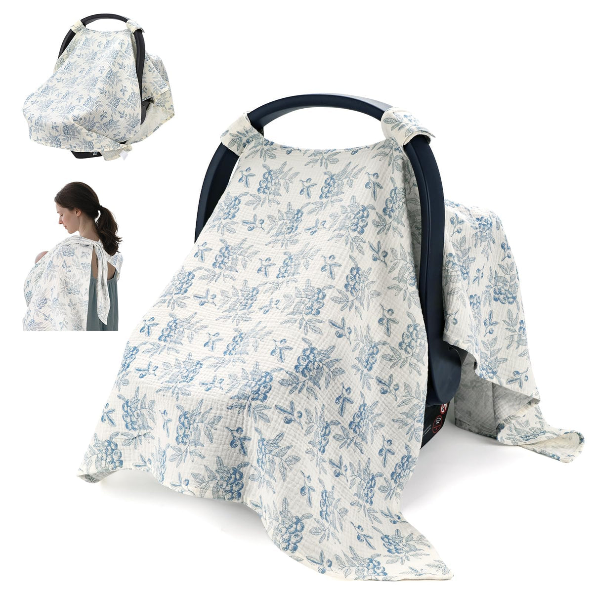 SERAPHY car-seat-cover provides breathable protection for on-the-go babies