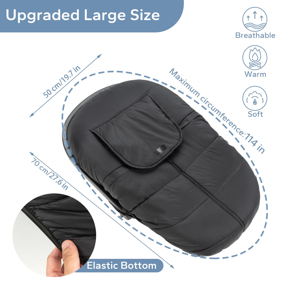 SERAPHY car seat cover demonstrates universal fit for car seats and strollers