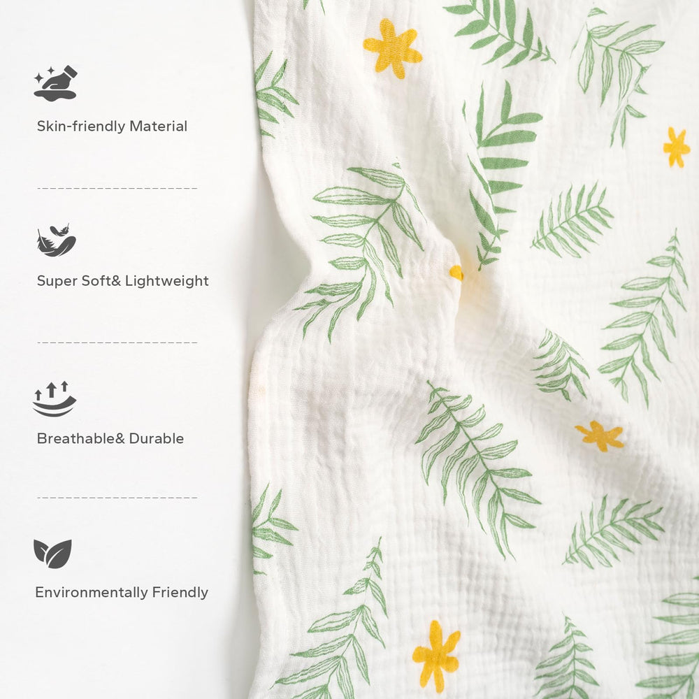 SERAPHY muslin cotton breathable fabric keeps baby cool in warm weather.