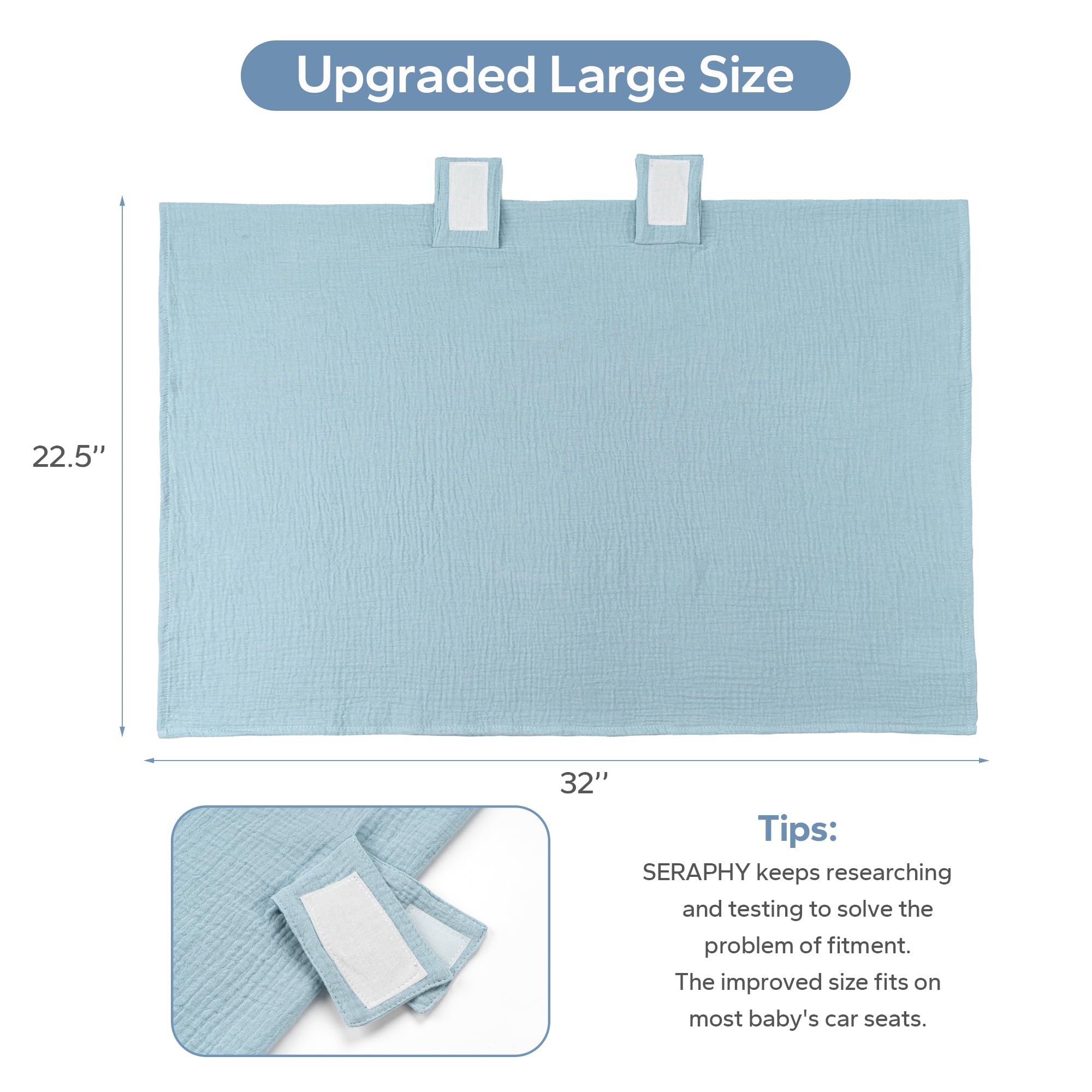SERAPHY muslin cotton breathable fabric highlights soft, moisture-wicking comfort for baby