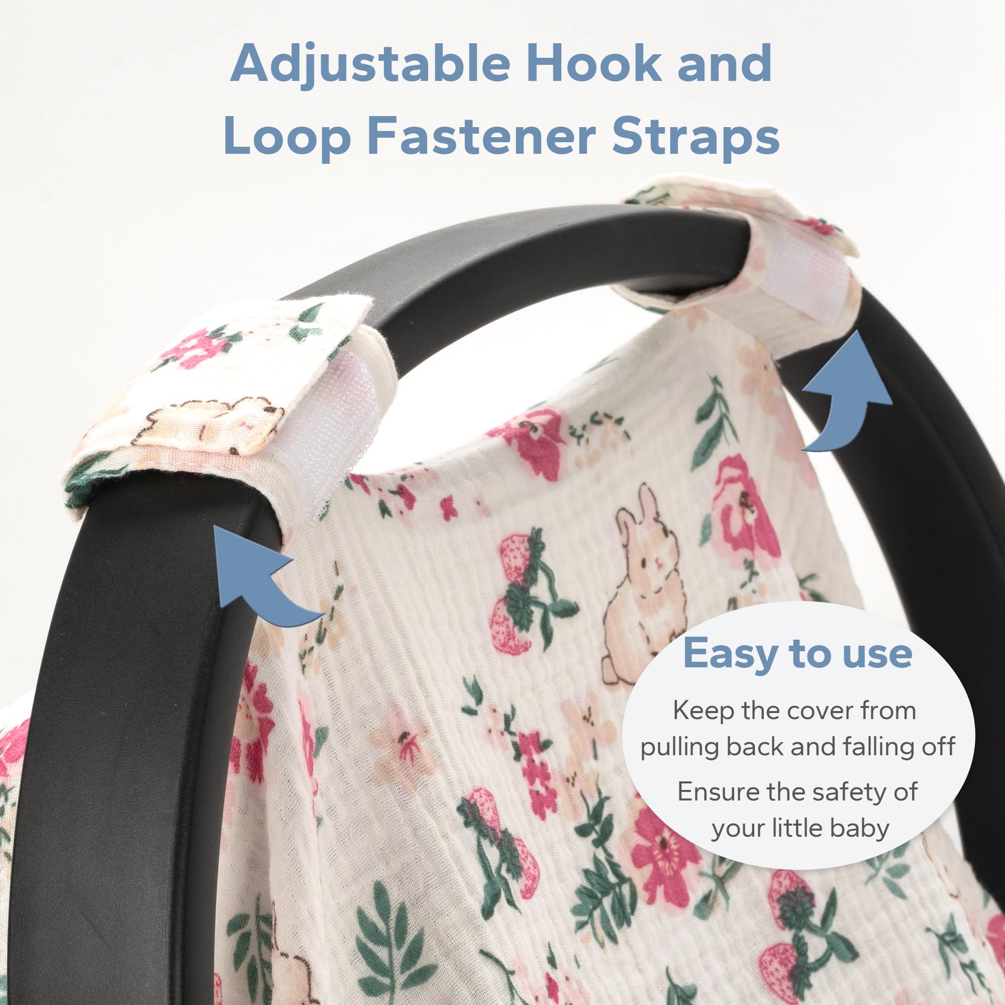 SERAPHY Rabbits multi-use canopy supports nursing, sun protection, and stroller outings.
