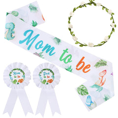 Serencatcher dinosaur mom-to-be sash for comfortable baby shower look