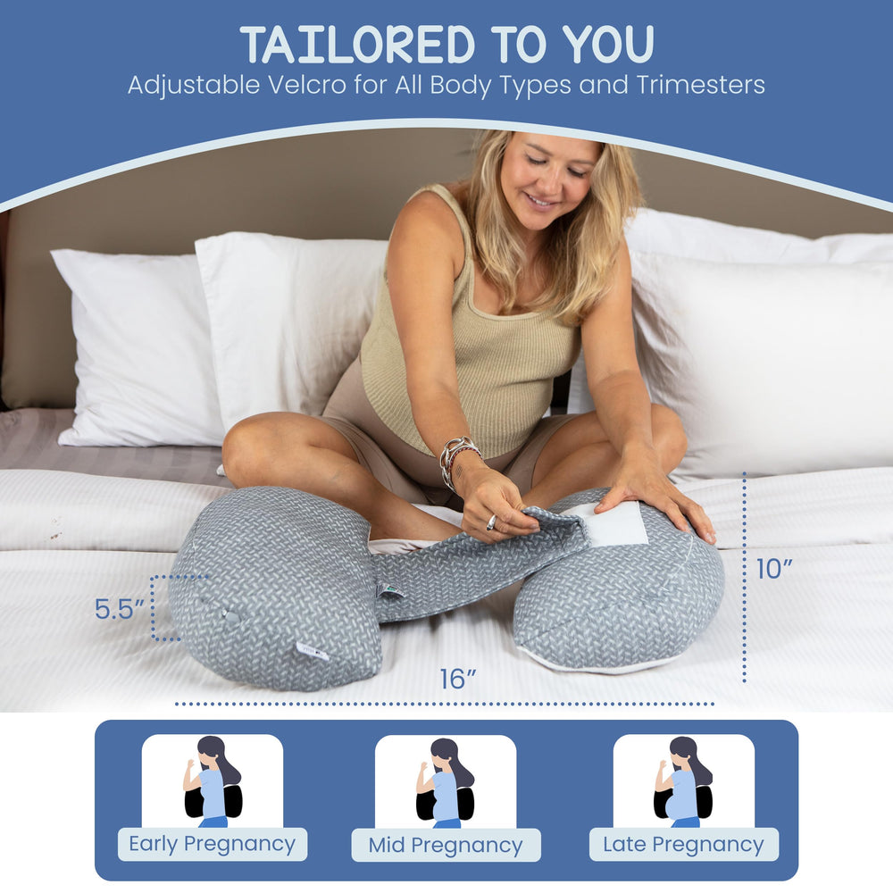 Serene Haven Plus Sized Pregnancy Pillow removable-cover shows easy care for clean, fresh nights.