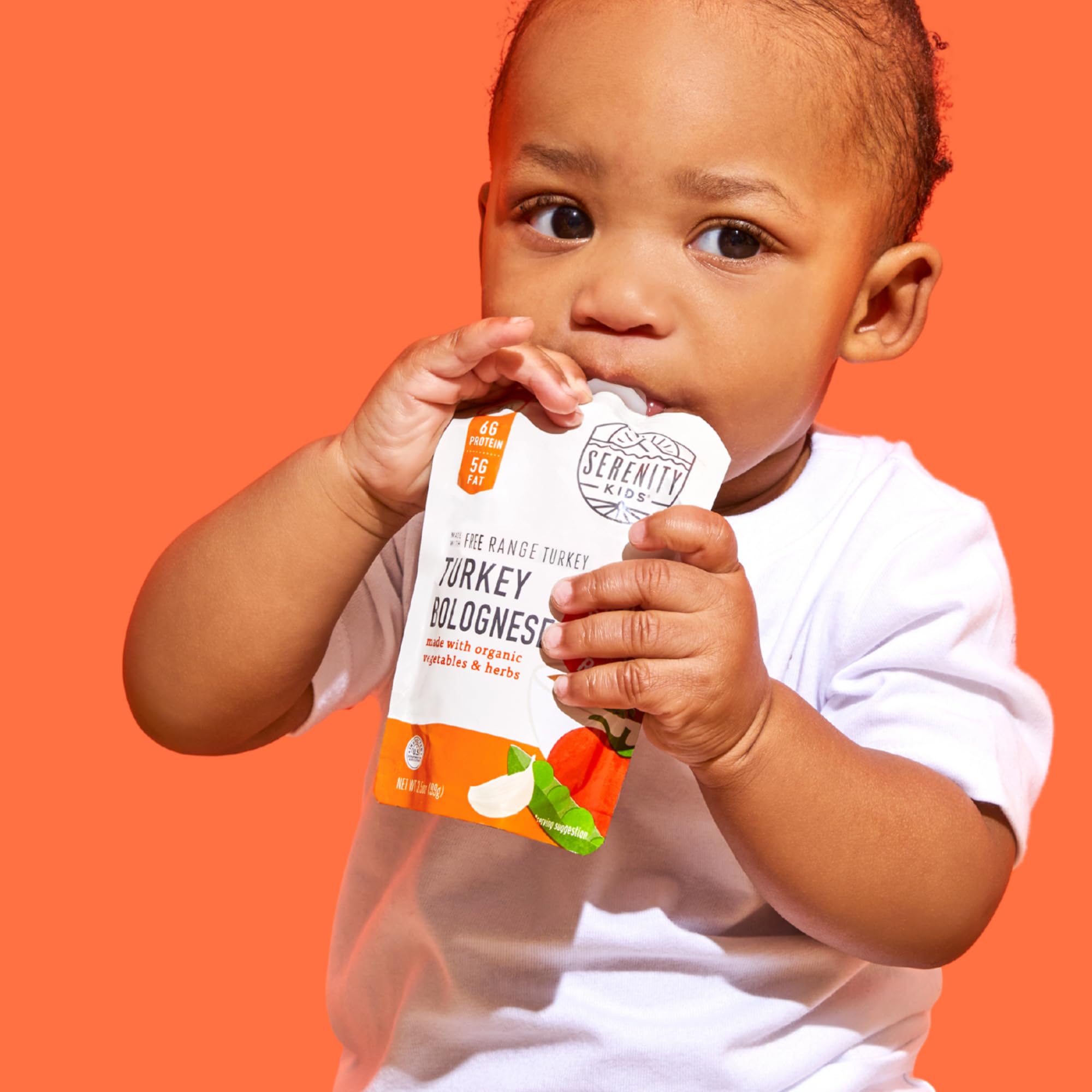 Serenity Kids 12-pack turkey bolognese pouches for family meals