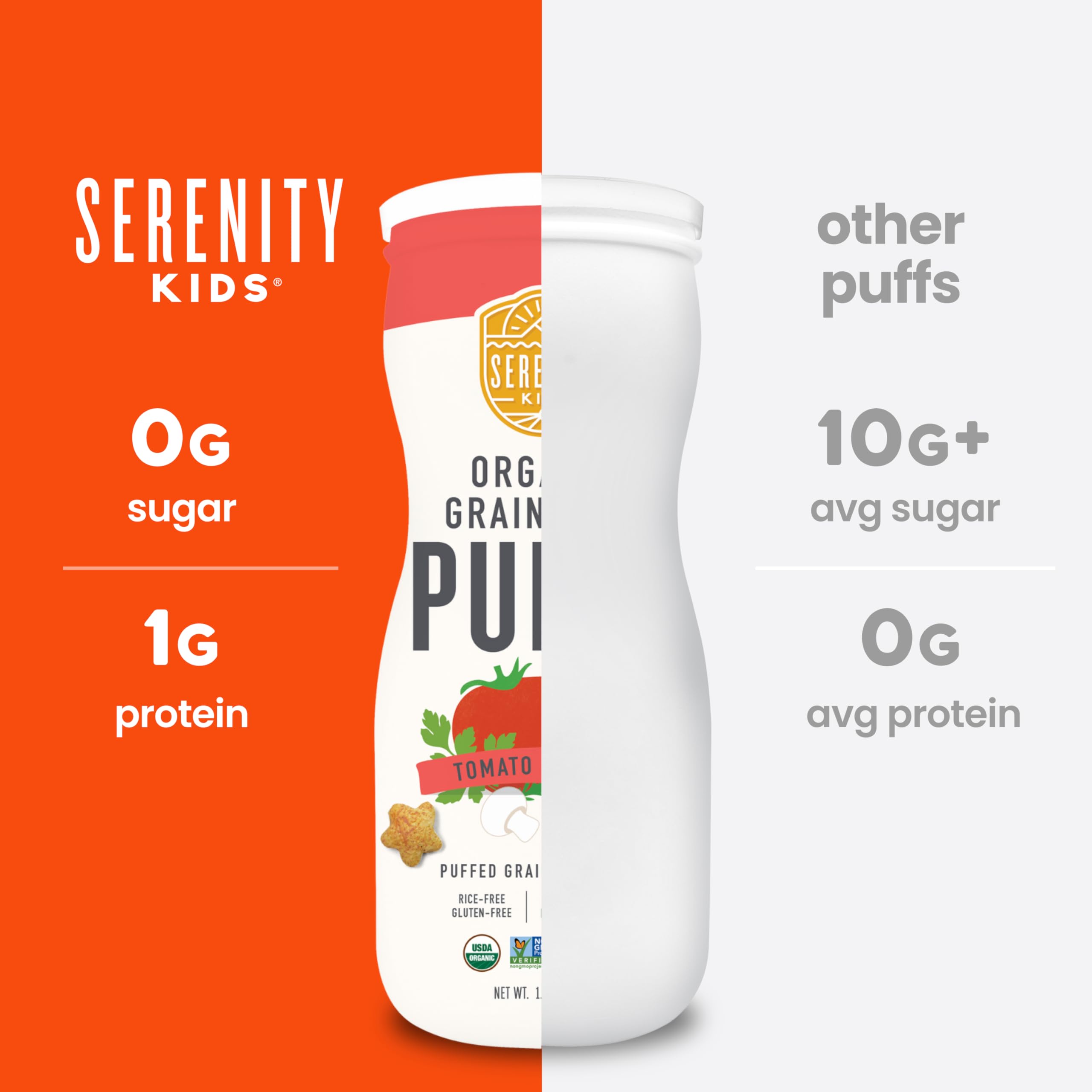 Serenity Kids allergen-safe, gluten-free puffs for sensitive tummies