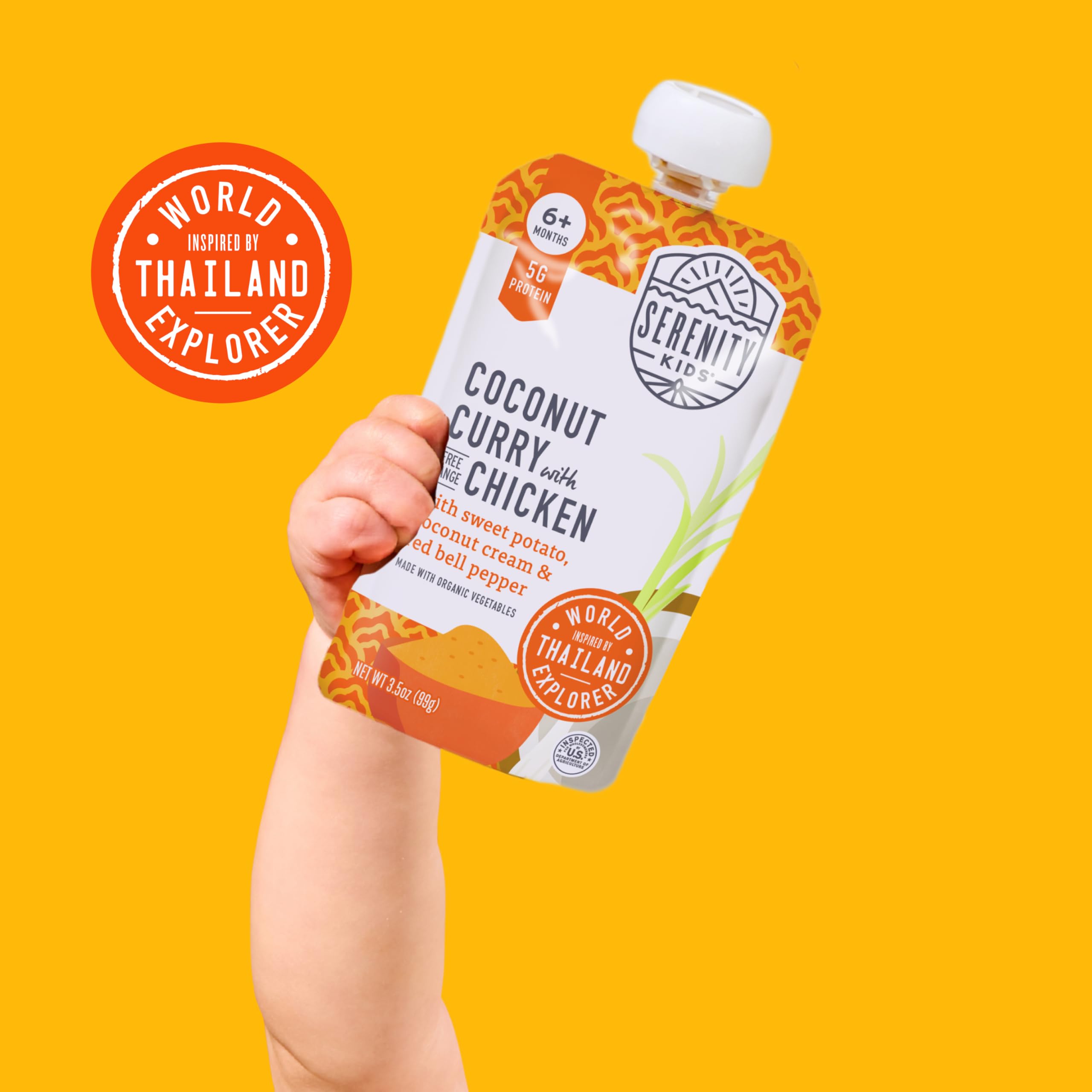 Serenity Kids BPA-free packaging emphasizes safe, kid-friendly snack containment.