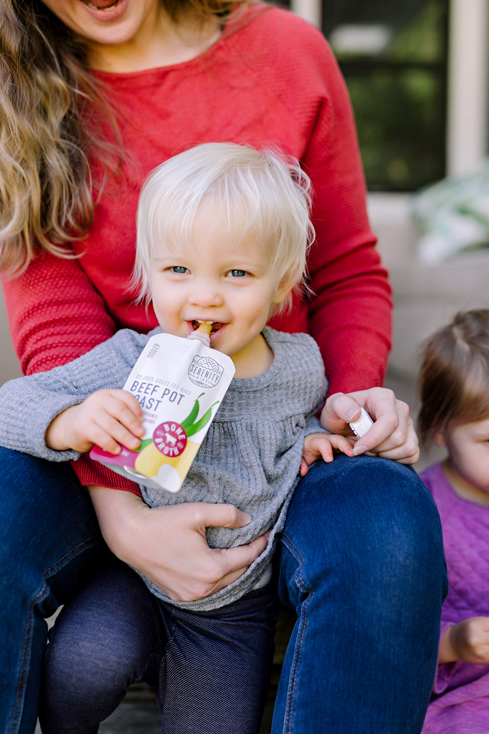 Serenity Kids BPA-free pouch ready for on-the-go feeding and storage