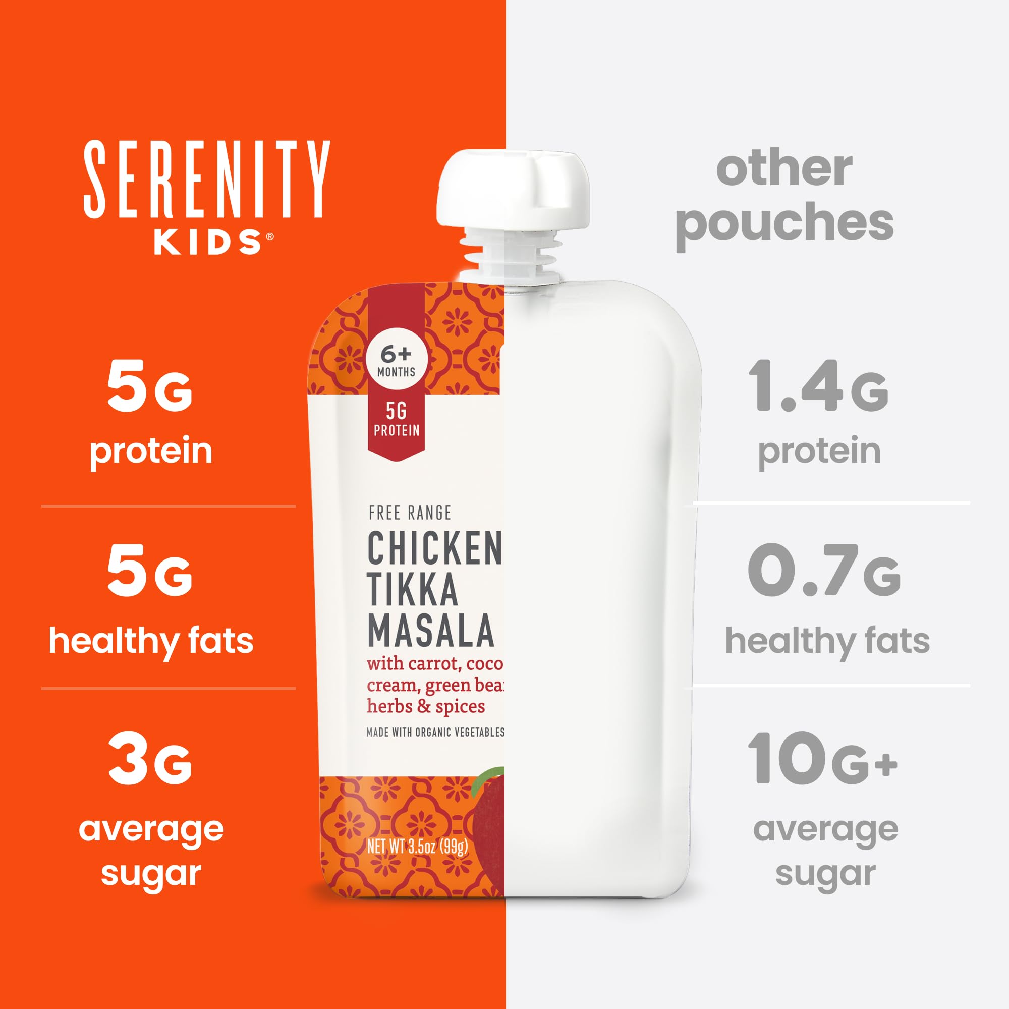 Serenity Kids clean-label-pouch free from artificial nasties for mindful feeding.
