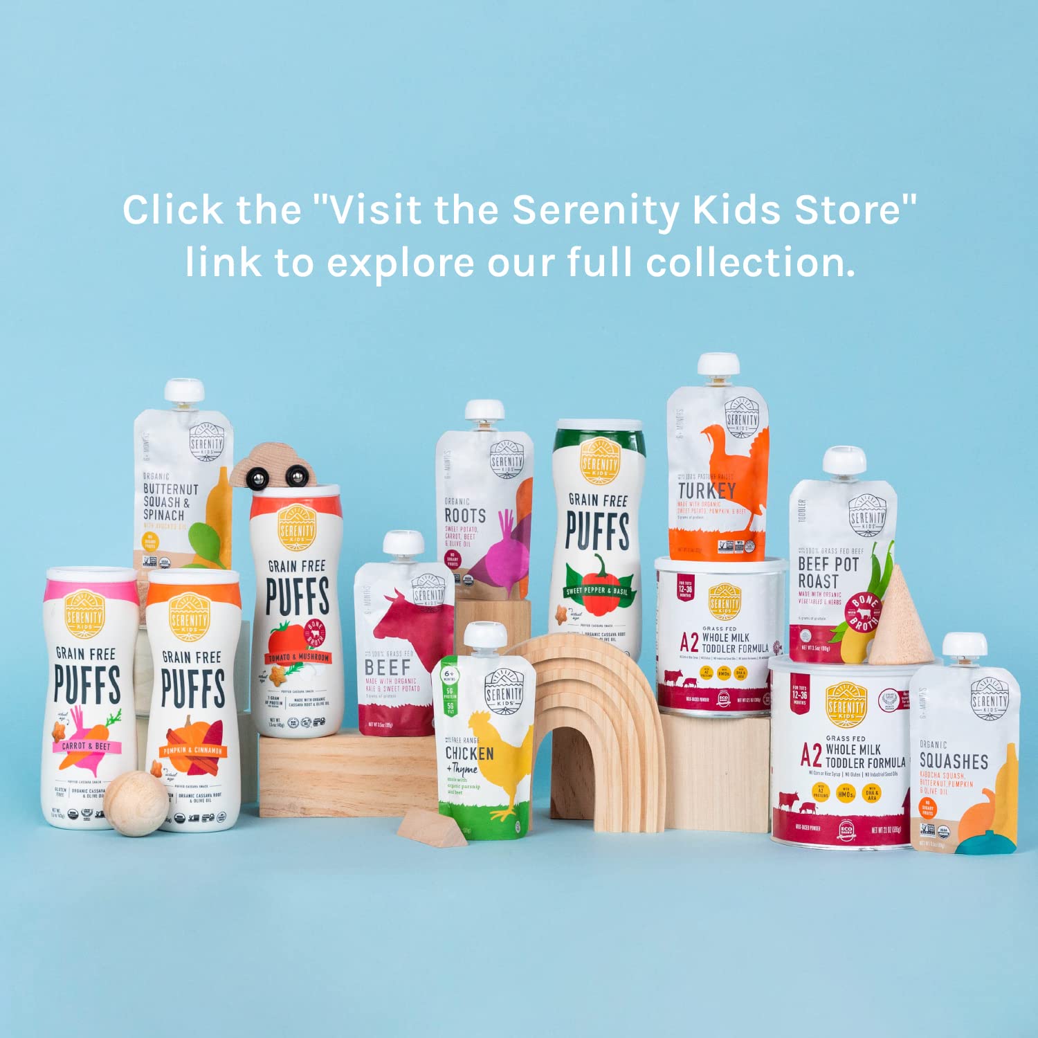 Serenity Kids brand logo reinforces safe, organic nutrition for families.