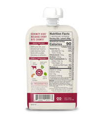 Serenity Kids grass-fed beef ingredients highlight protein-rich puree for babies