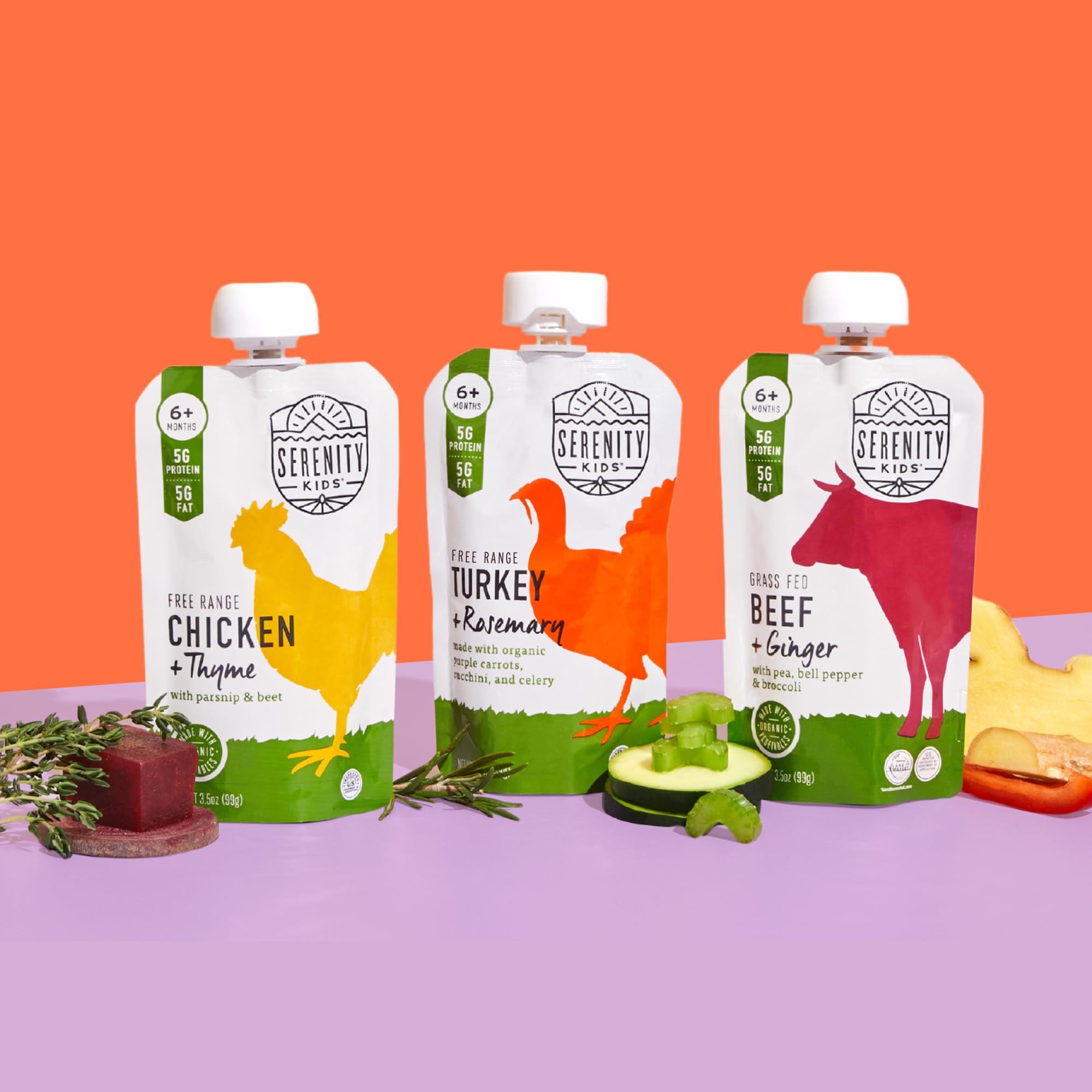 Serenity Kids Land to Market beef label emphasizing ethical sourcing.