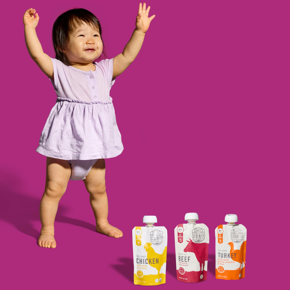Serenity Kids no-added-sugar puree image supports clean-eating toddler snacks.