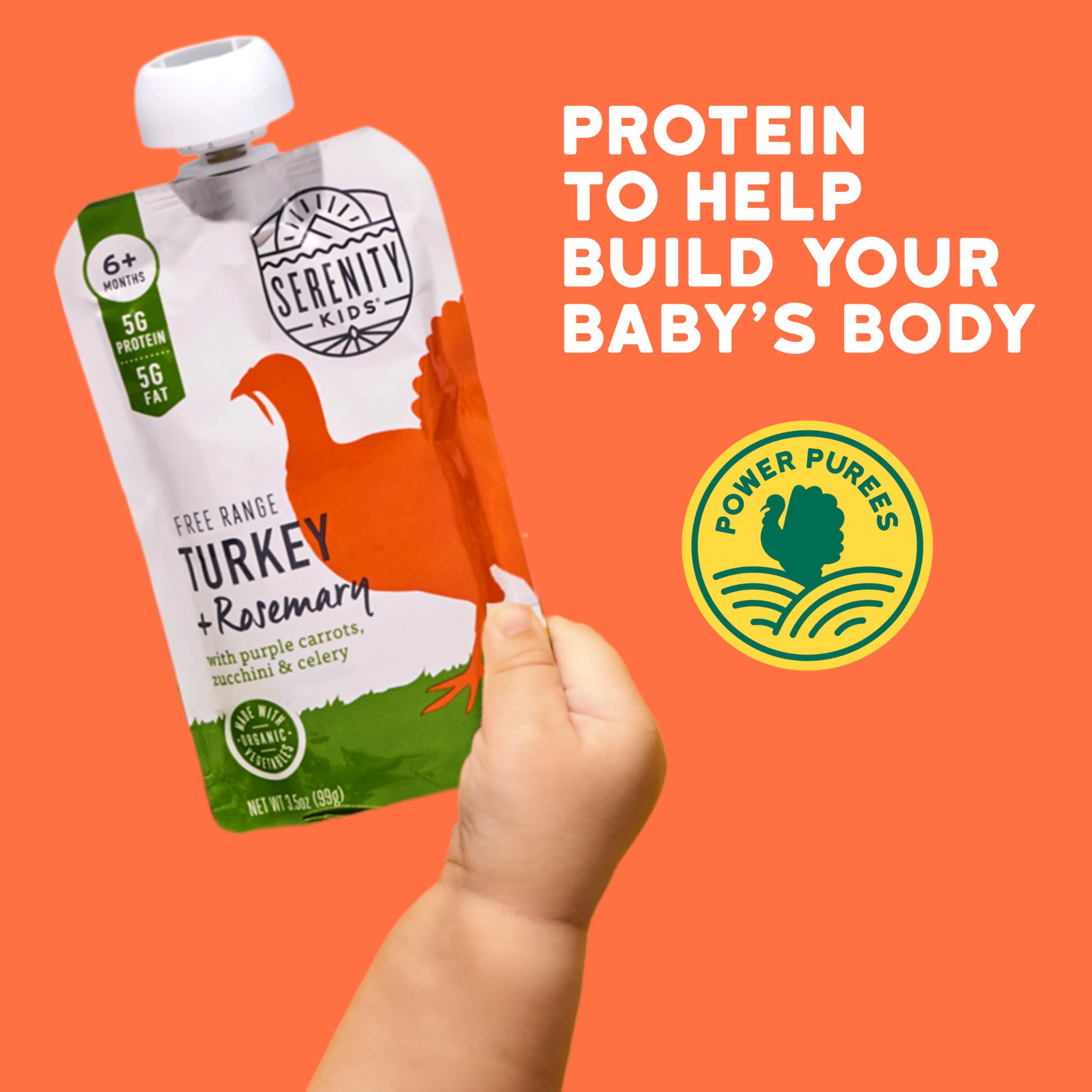 Serenity Kids pouch squeeze design for easy, mess-free feeding moments.