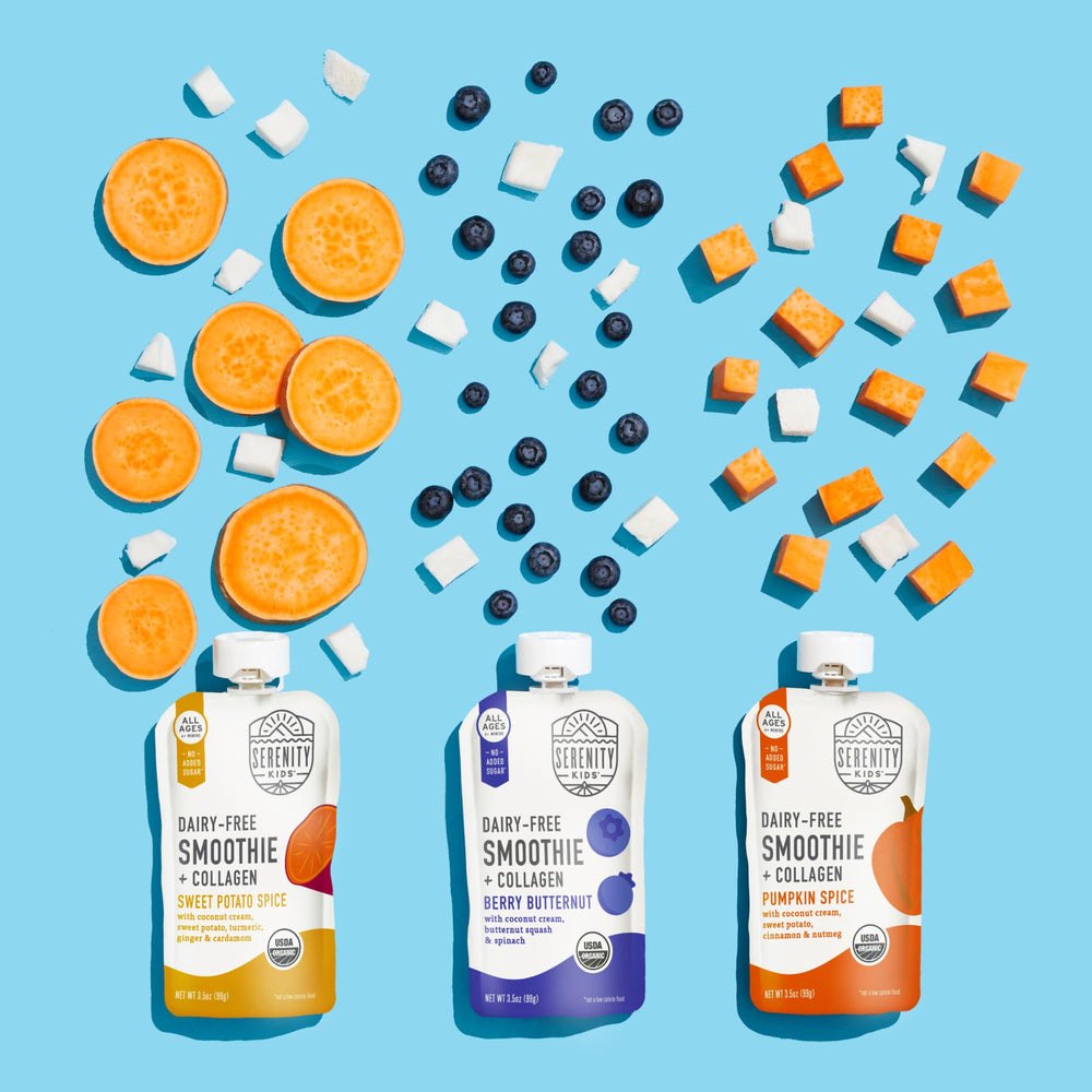 Serenity Kids recyclable packaging supports eco-friendly eating habits.