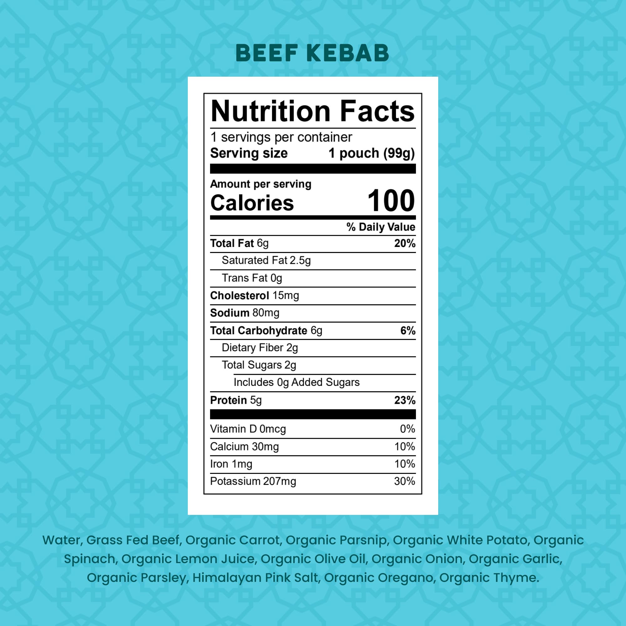 Serenity Kids beef kebab pouch open reveals meal-ready protein boost for outings.