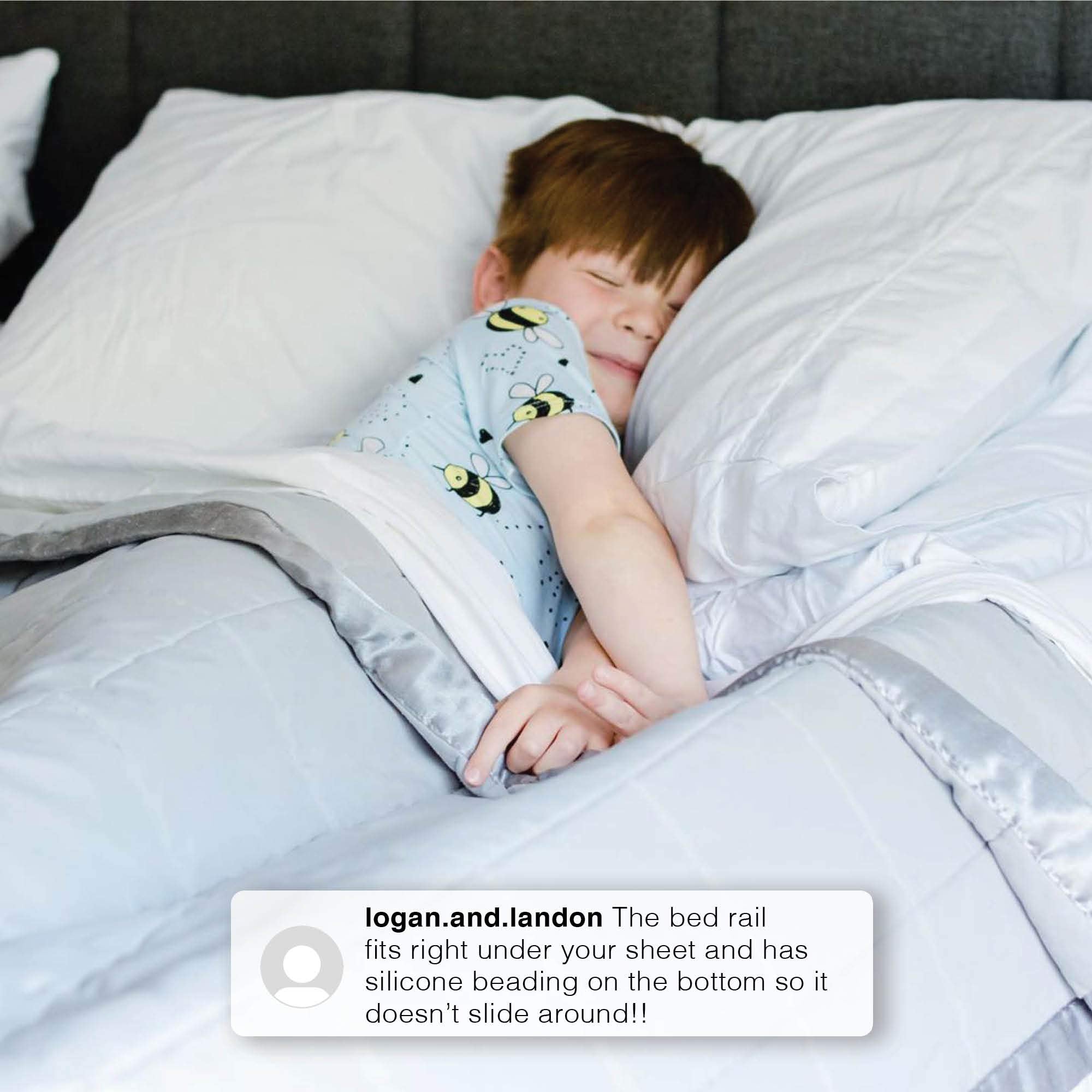 Serta Perfect Sleeper foam bedrail extended for full-bed edge coverage.