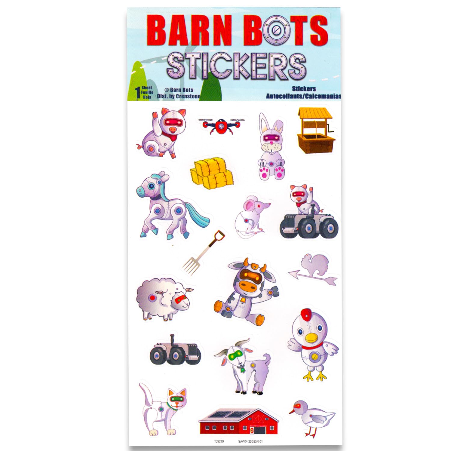 Sesame Street Barn Bots stickers — decorate tub and accessories for interactive bath time.