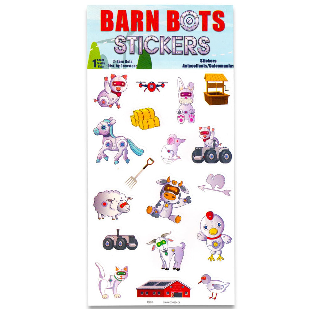 Sesame Street Barn Bots stickers — decorate tub and accessories for interactive bath time.