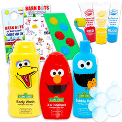 Sesame Street bath set packshot — colorful, kid-friendly bath time essentials for imaginative routines.