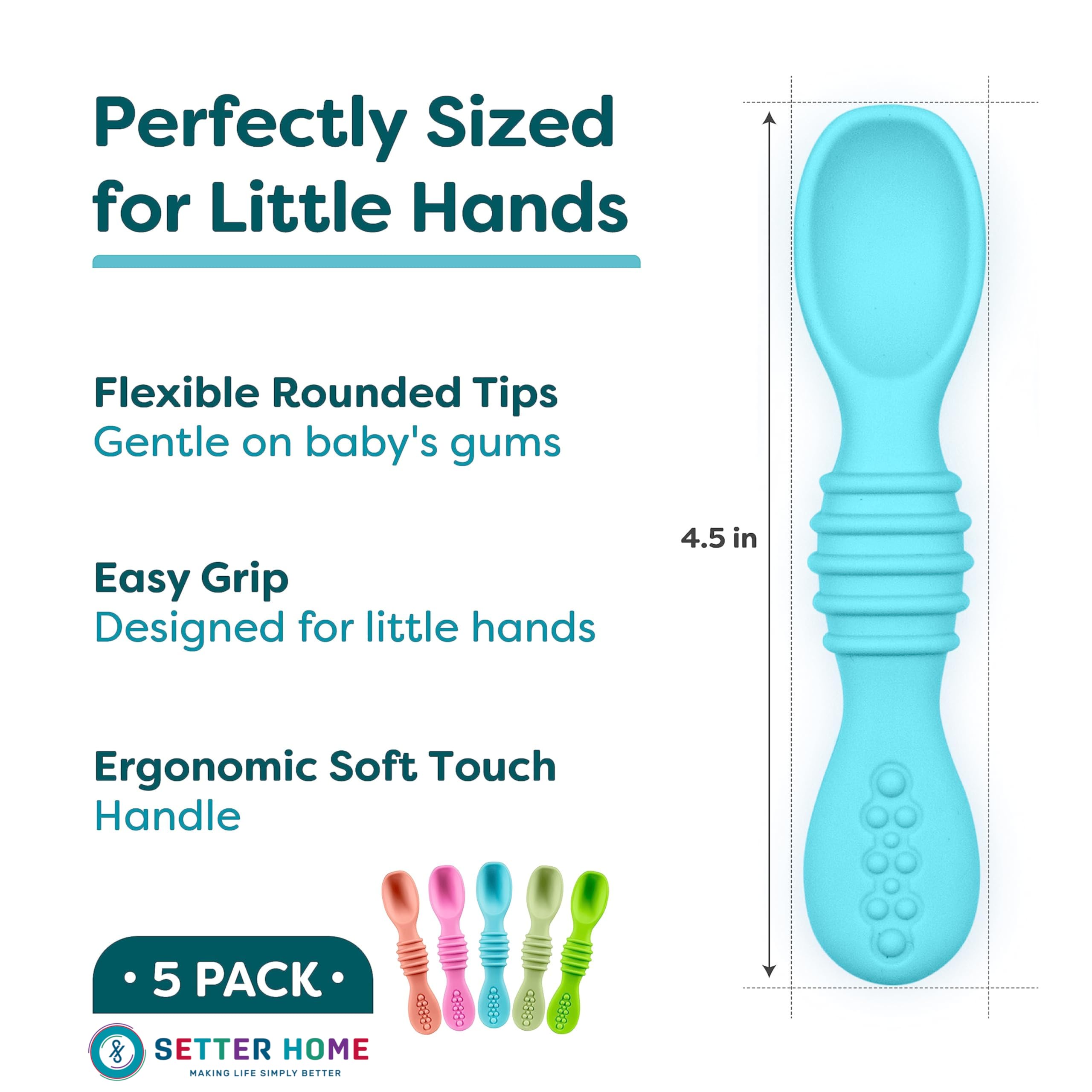 Setter Home baby spoons in hand—ergonomic grip supports easy self-feeding