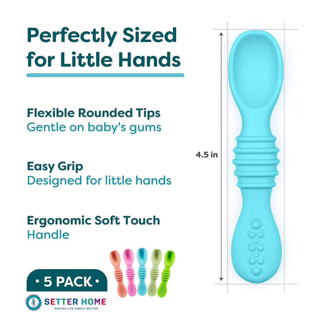 Setter Home baby spoons in hand—ergonomic grip supports easy self-feeding