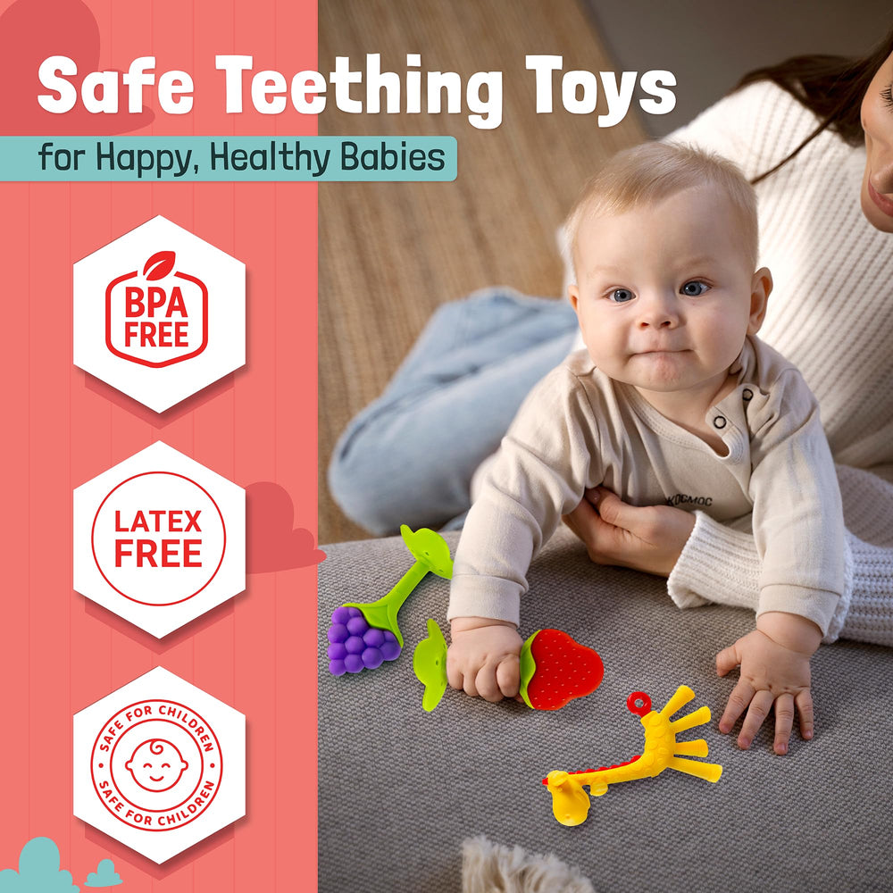Setter Home apple-design ring teether for bite-sized relief