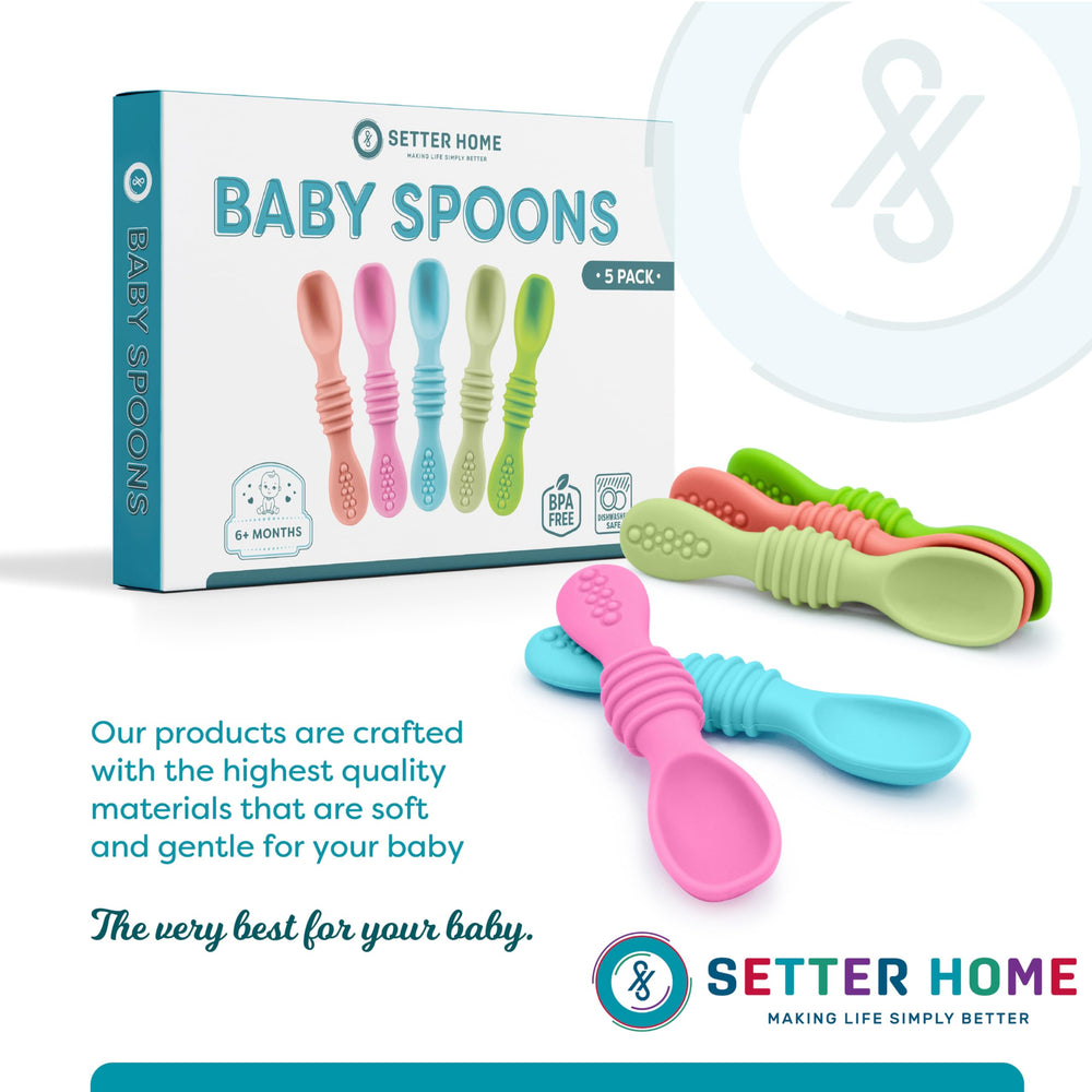 Setter Home colors stimulating spoons—vibrant hues spark curiosity during meals
