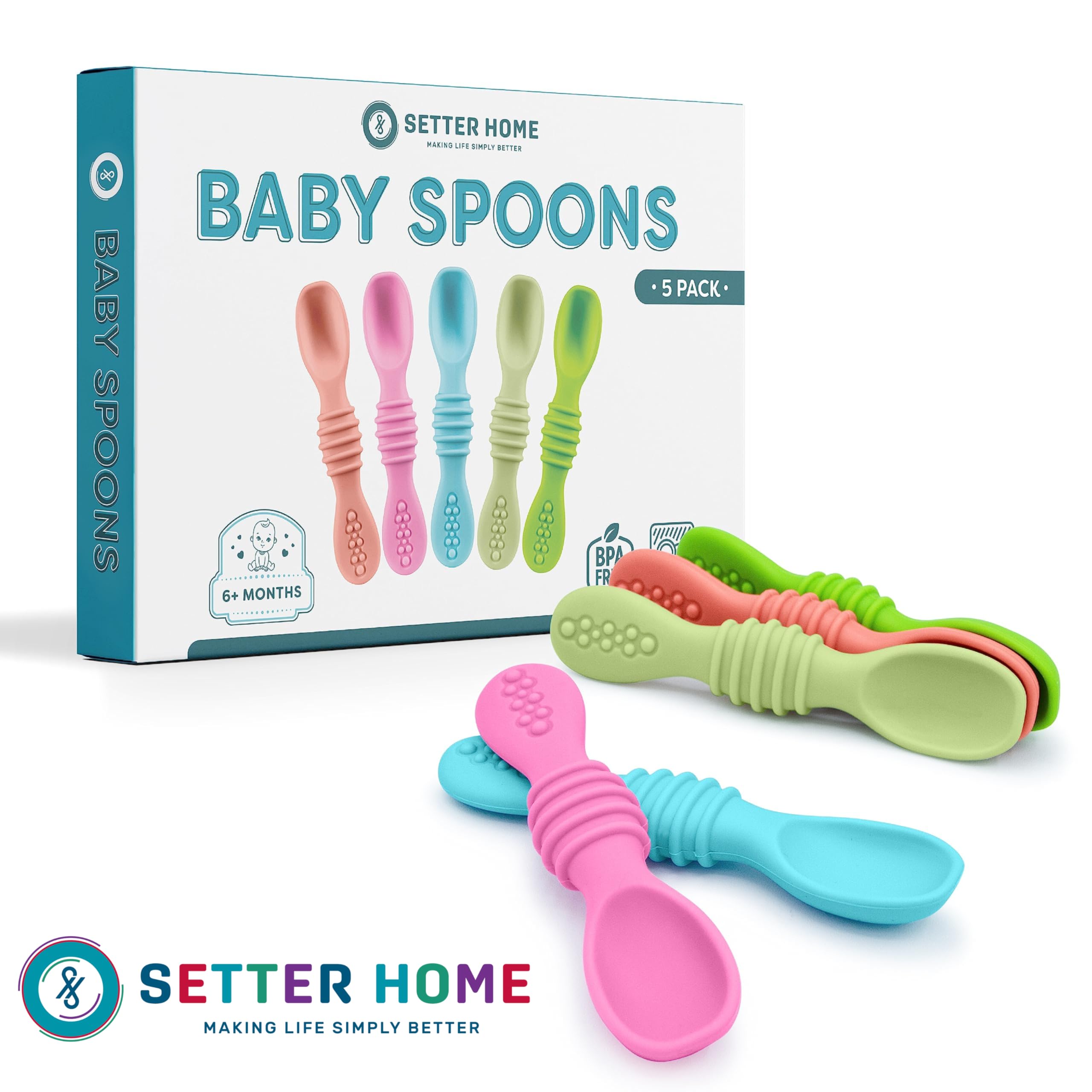 Setter Home five piece baby spoons set—covers multiple feeding stages and needs