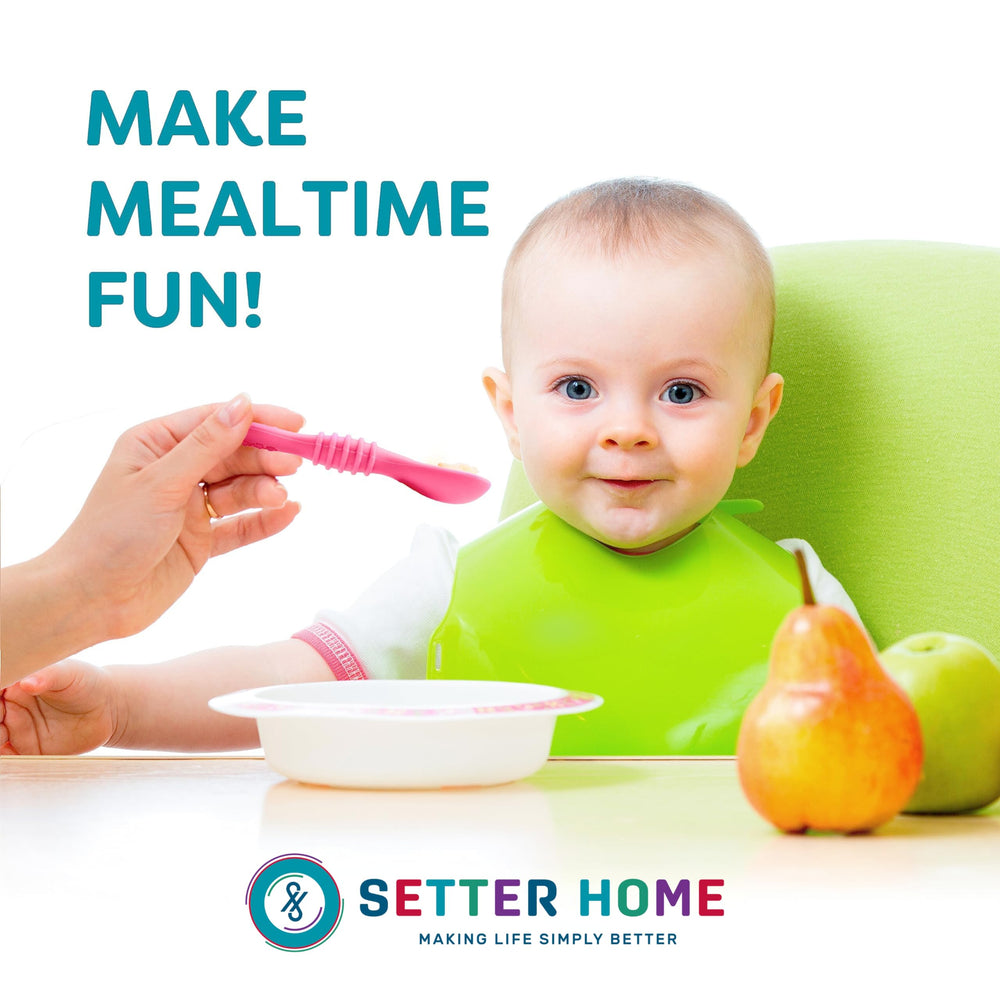 Setter Home six-pack baby spoons gift-ready for new parents.