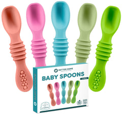 Setter Home soft silicone baby spoons closeup—gentle on gums and durable for daily use