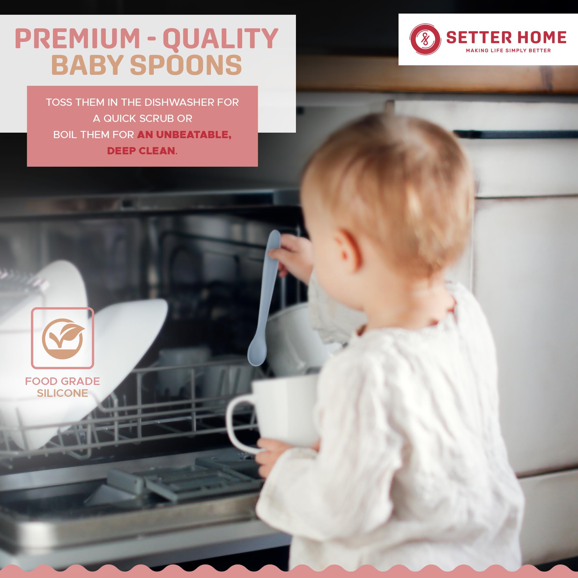 Setter Home tiny-fingers-spoon with ergonomic grip fits small hands