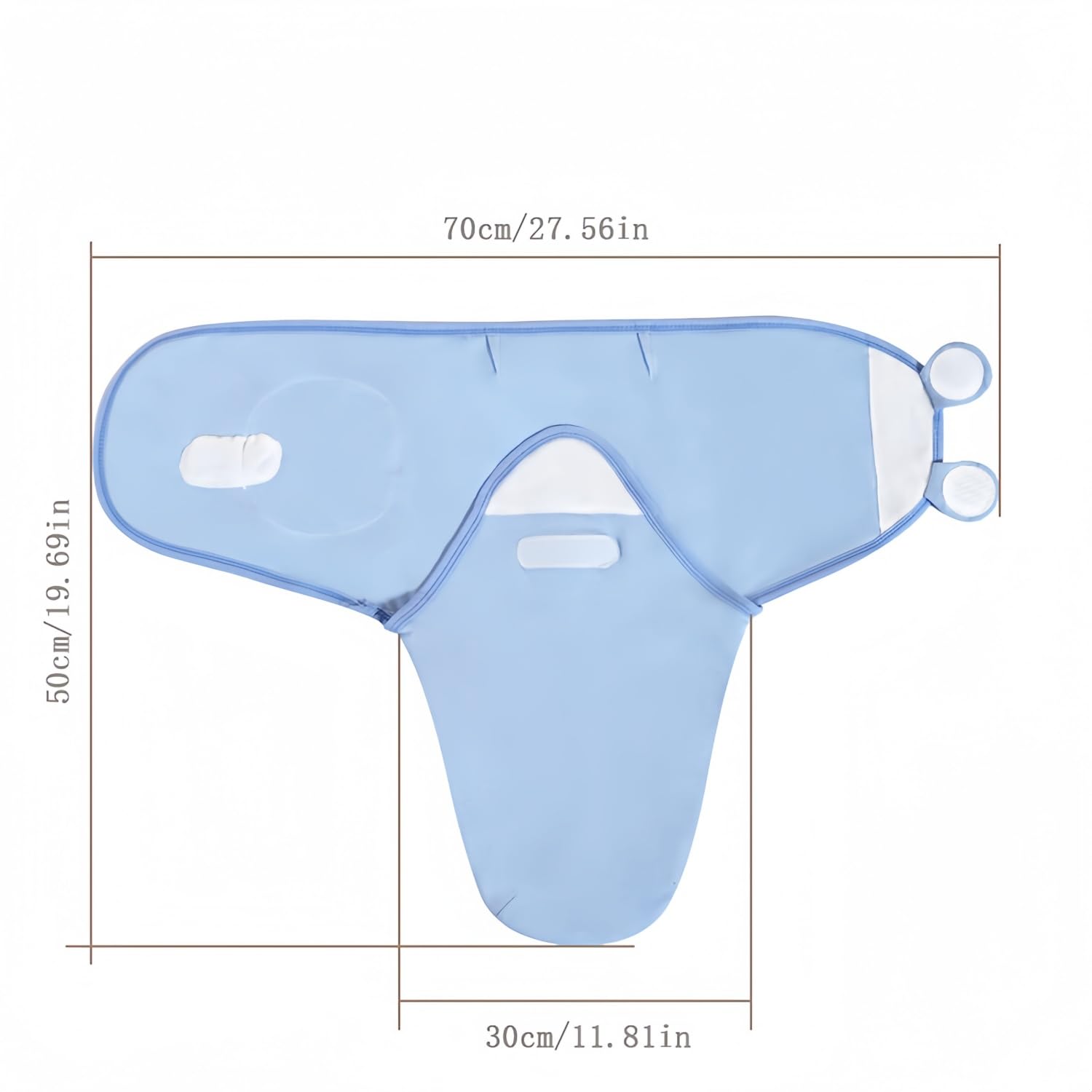 SEVDO swaddles with diaper-closure closeup enabling quick changes without fully unwrapping