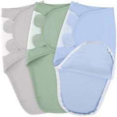 SEVDO 3-pack organic baby swaddles front view shows soft breathable fabric for newborn comfort