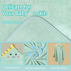 SEVDO baby hooded towel with animal hood demonstrates playful design and hair-drying help.