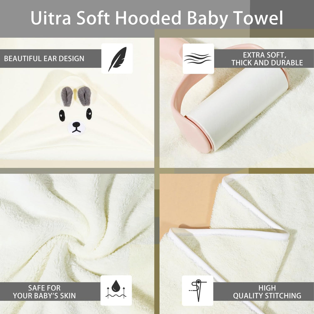 SEVDO hooded towel hood design animal adds warmth and bath-time fun.