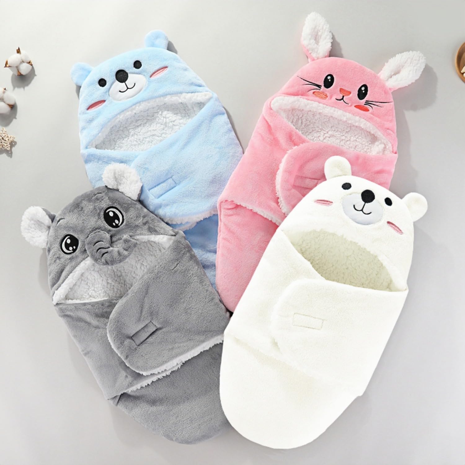 SEVDO white panda swaddle in a gift-ready presentation for baby showers.