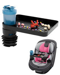 SEVEN SPARTA car seat tray with soft rubber base keeps snacks within reach on road trips.