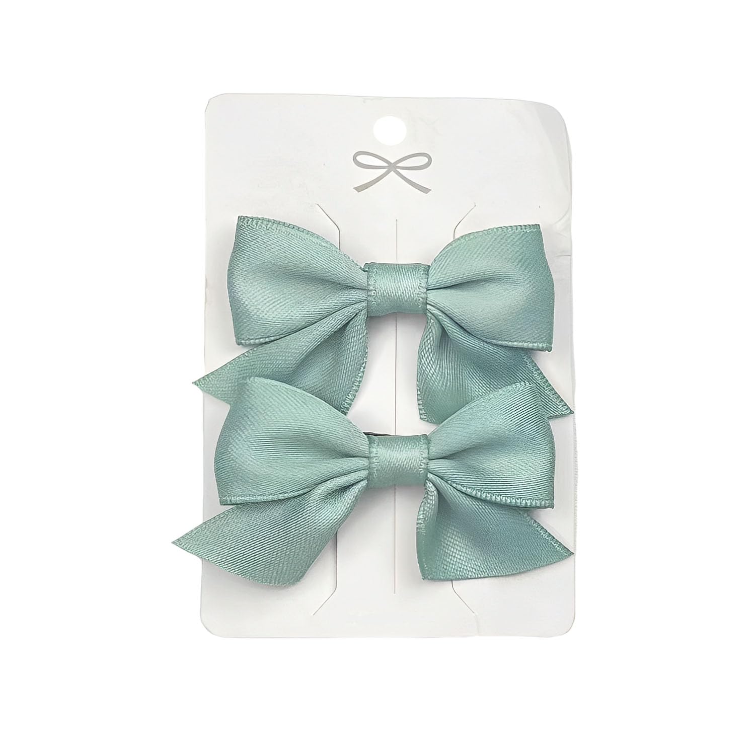 Sevenhead light green bow hair clip showing 2.16-inch ribbon for secure toddler styling.
