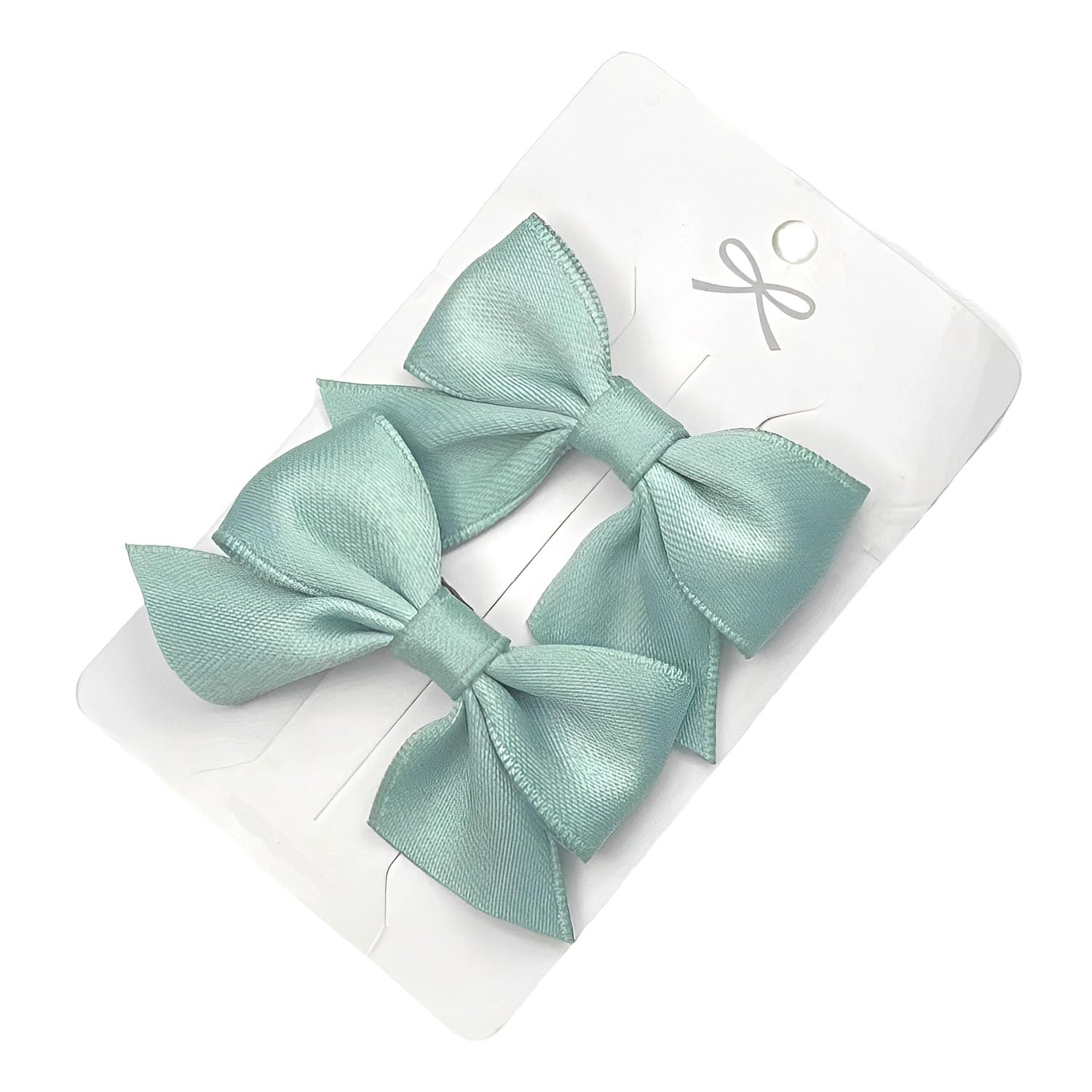 Sevenhead light green bow hair clip closeup highlights durable heat-sealed ends.