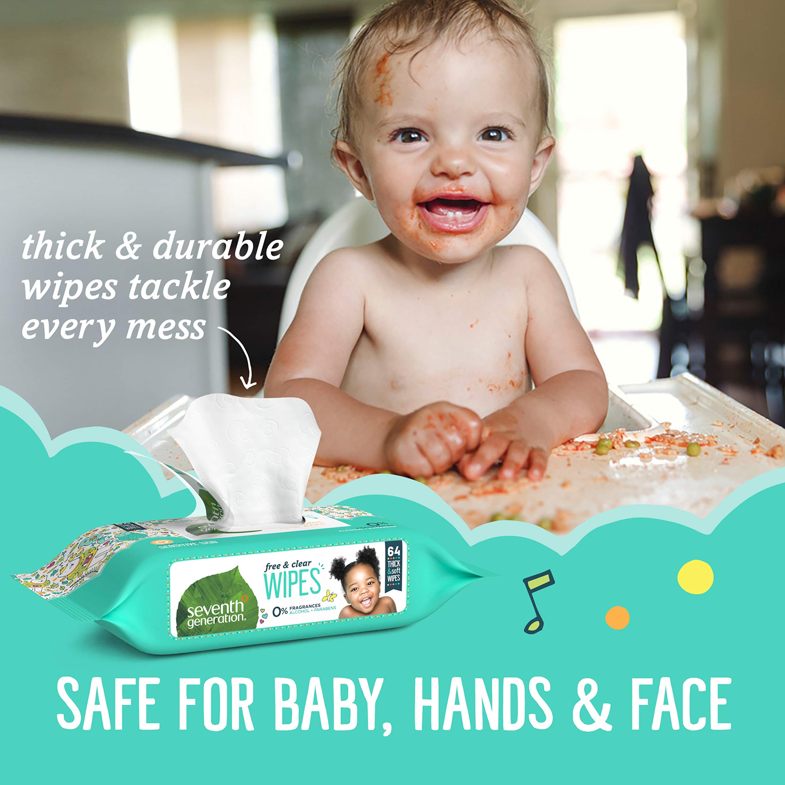 Seventh Generation wipes moisturized with aloe vera for soothing clean.
