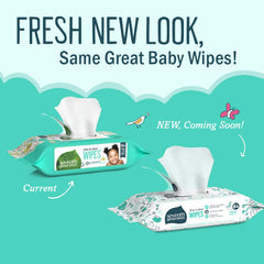 Close-up of aloe vera-moisturized wipes, Seventh Generation baby wipes, gentle for sensitive skin.