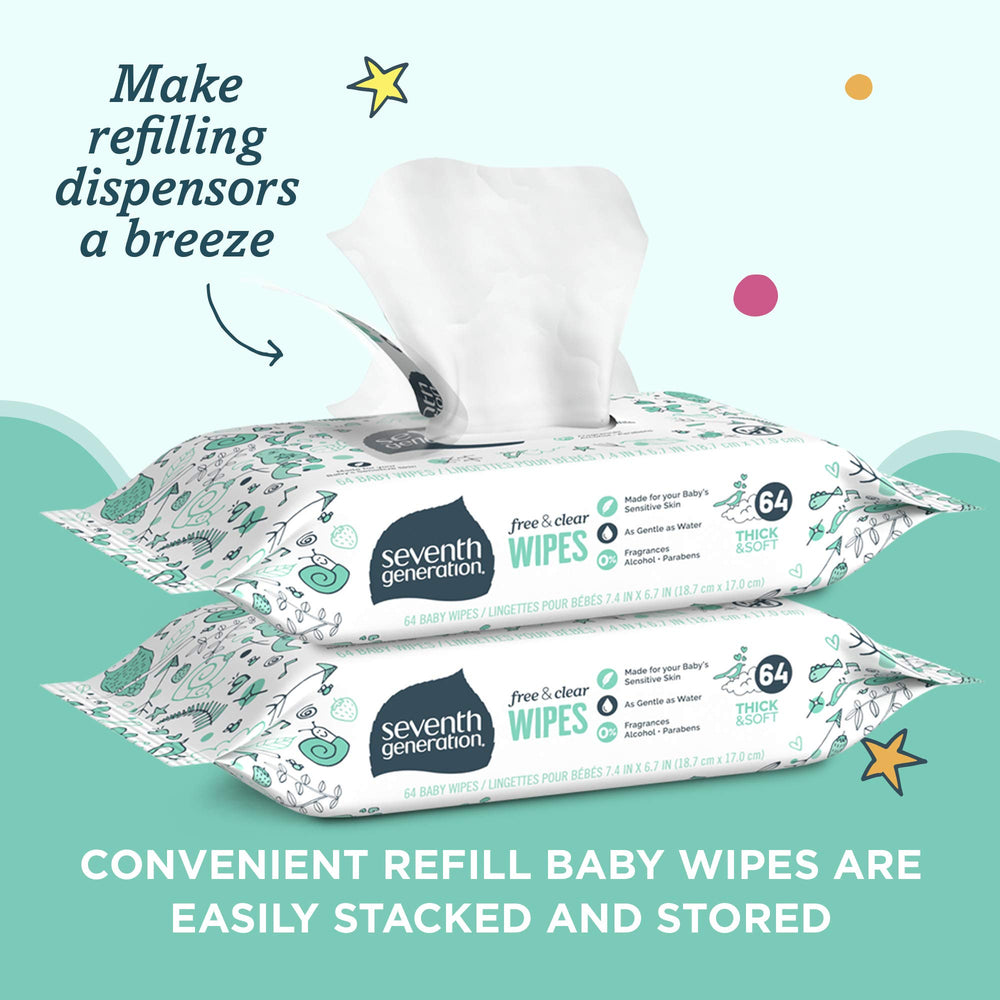 Nursery shelf with wipes neatly stacked, staying fresh with tape-seal design.