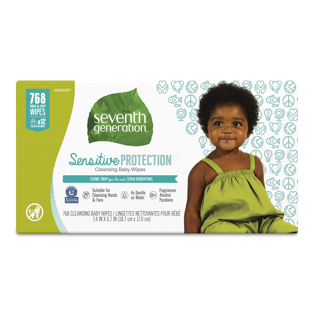 Seventh Generation Baby Wipes Sensitive Protection with flip top shows on the go moisture lock