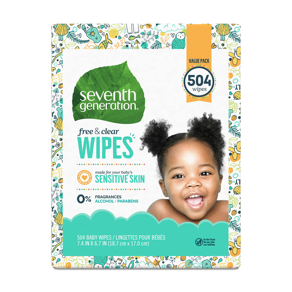 Seventh Generation Baby Wipes Snap Seal package keeps wipes moist for on-the-go cleanups.