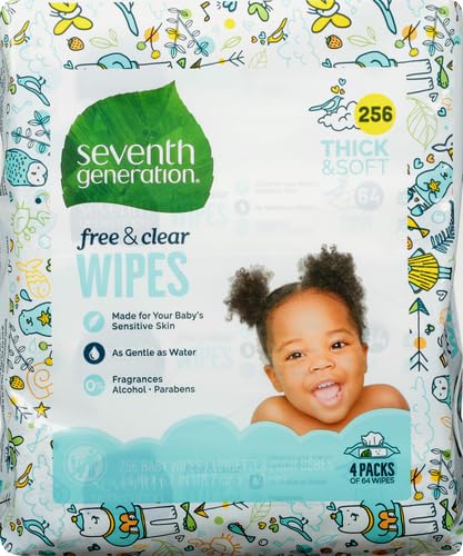 Seventh Generation wipes close-up reveals thick, soft texture for gentle cleaning.