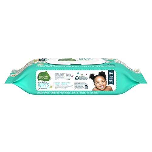 Seventh Generation Baby Wipes unscented wipes stack shows thick, soft texture