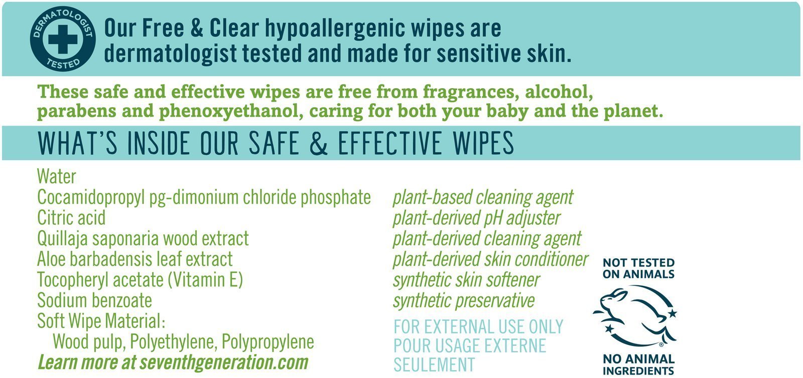 Seventh Generation Free Clear travel pack ready for on-the-go use.