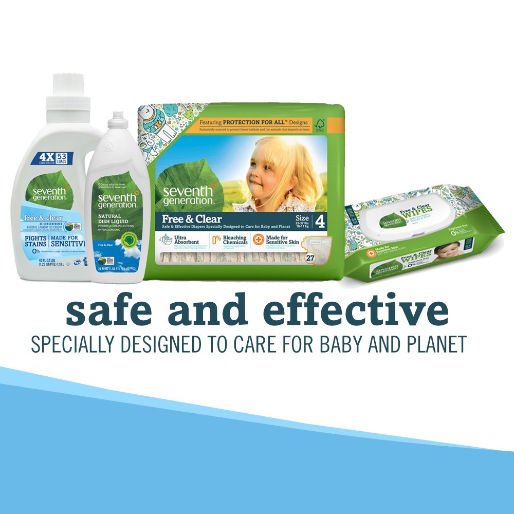 Seventh Generation hypoallergenic wipes protect sensitive skin during use